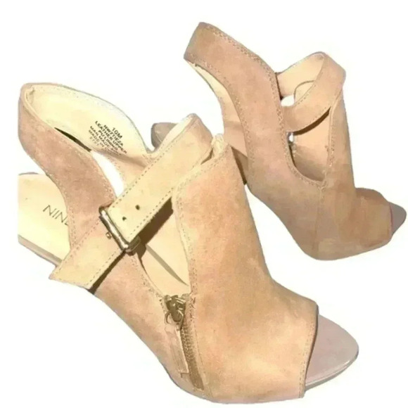 NINE WEST PEEP TOE ANKLE STRAP SANDAL - Picture 1 of 15